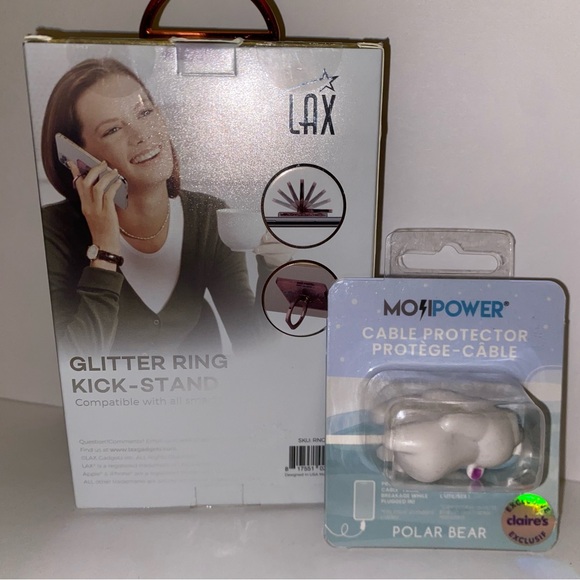 Lax Glitter Ring kick-stand & Claire’s Cable Protector - Picture 2 of 2